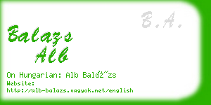 balazs alb business card